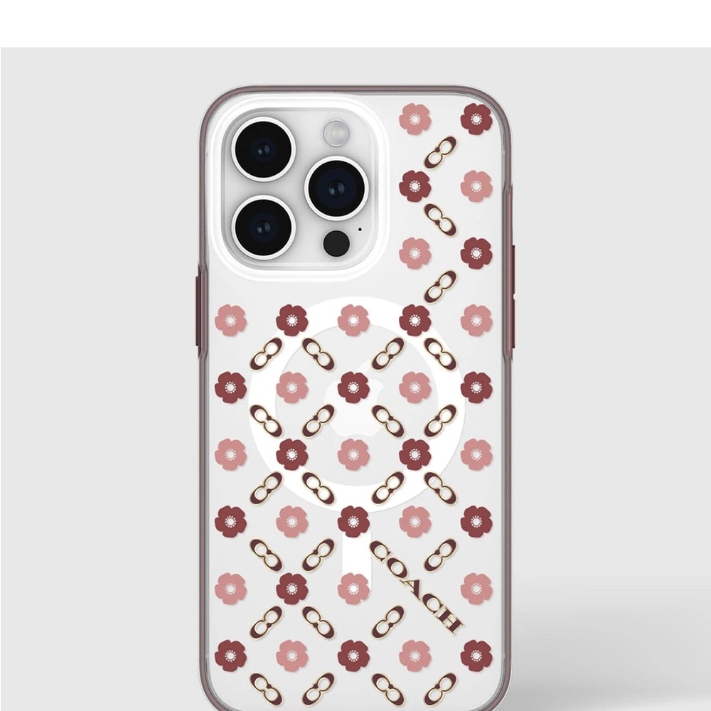 Coach Floral Pattern iPhone Case 15 pro